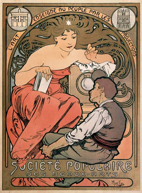 Plakat für Societe Populaire des Beaux Arts von Alphonse Mucha