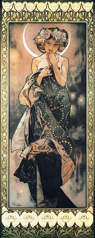 The Moon and the Stars: The Moon von Alphonse Mucha