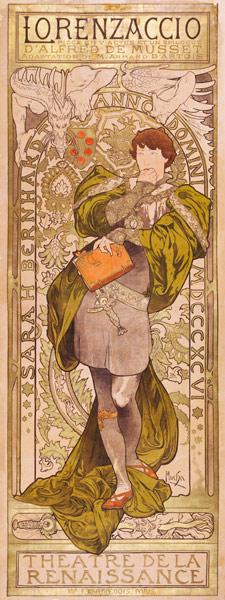 Plakat für A. de Musset´s 'Lorenzaccio' in Paris. 1896