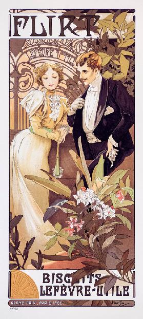 Werbeplakat für Flirt Biscuits 1899
