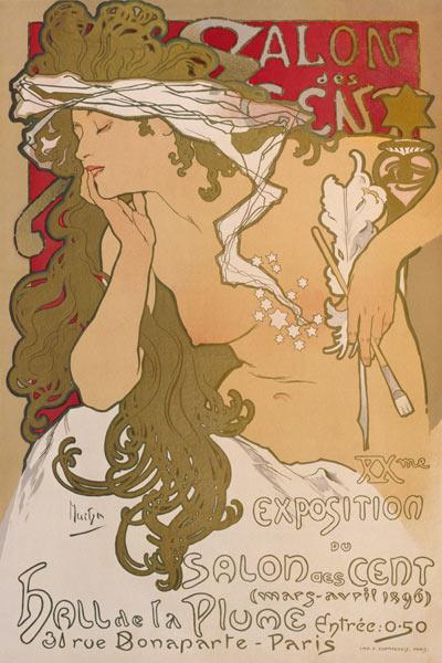 Plakat für die XV. Ausstellung des Salon des Cent 1896. 1896