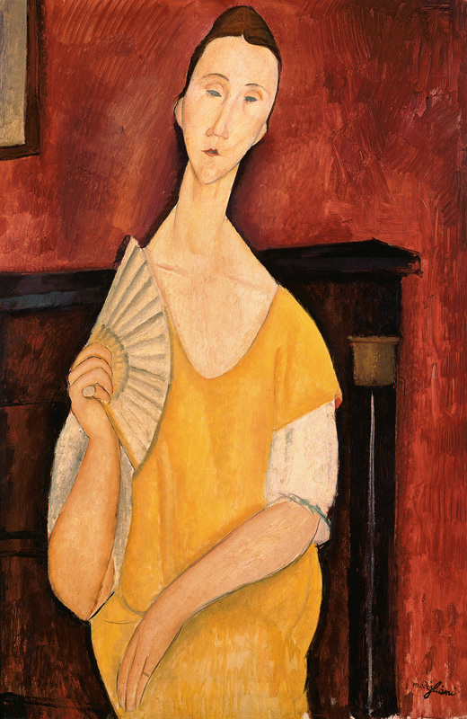 Woman with a Fan (Lunia Czechowska) von Amedeo Modigliani