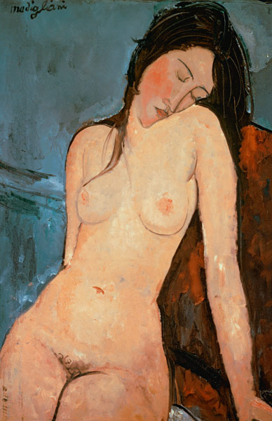Ausschnitt Sitzender weiblicher Akt 2 von Amedeo Modigliani