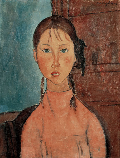 Girl with Pigtails von Amedeo Modigliani