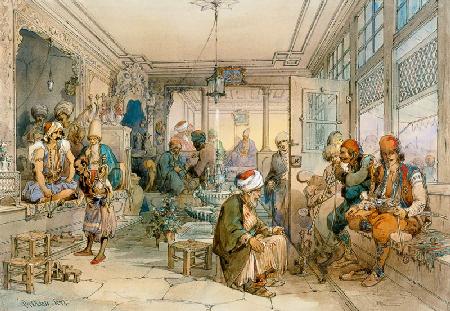 A Coffee House, Constantinople 1854  &