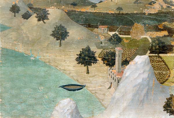 View of a Castle on the Edge of a Lake von Ambrogio Lorenzetti