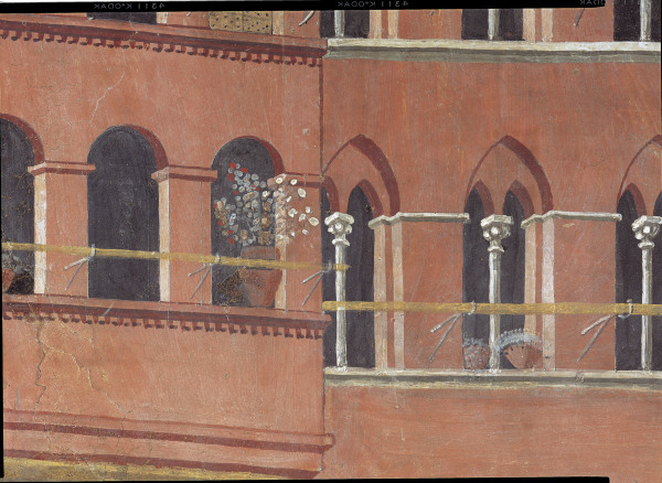 Buon governo,  Hausfassaden von Ambrogio Lorenzetti