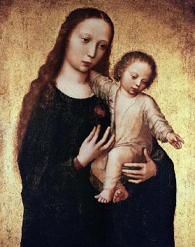 Die Jungfrau Maria mit dem Jesuskind in einem Hemd