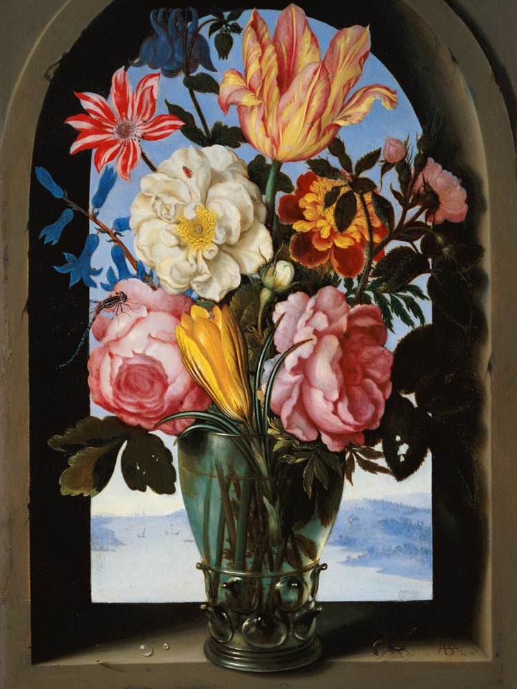 Blumenstilleben in einem Rundbogen von Ambrosius Bosschaert