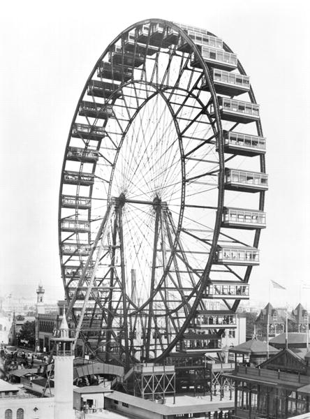 The ferris wheel at the World''s Columbian Exposition of 1893 in Chicago (b/w photo)  von American Photographer