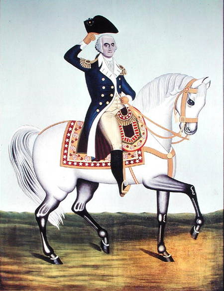 General Washington (1732-99) on a White Charger von American School