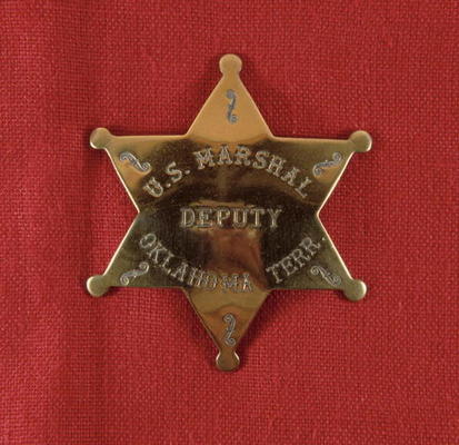 Badge of a US Deputy Marshal of Oklahoma Territory, c.1895 (brass) von American School, (19th century)