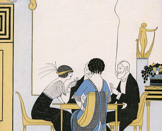 Elegant Couples Playing a Card Game von American School, (20th century)