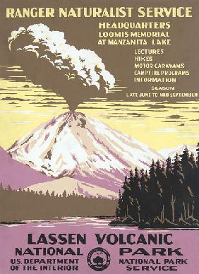 Lassen Volcanic National Park Travel Poster 1938