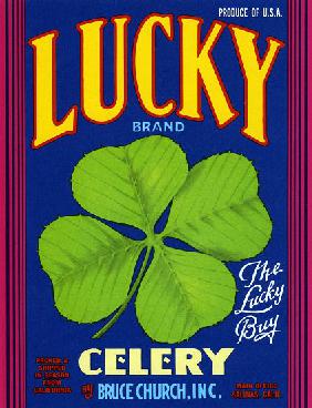 Lucky Brand Celery Fruit Crate Label c.1920