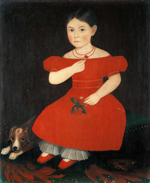 Portrait of a girl in a red dress von Ammi Phillips