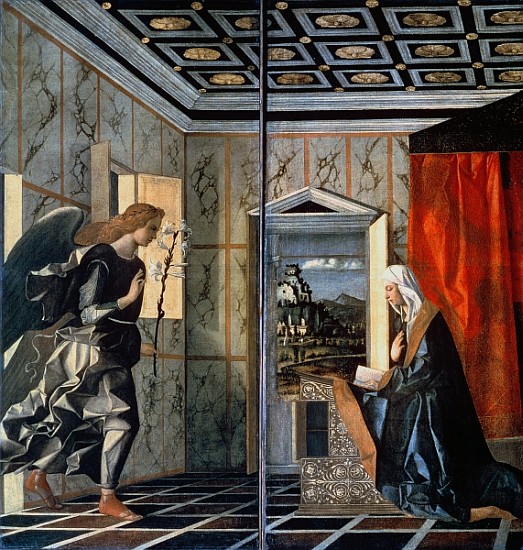 The Annunciation (pre-restoration) von (and assistants) Giovanni Bellini