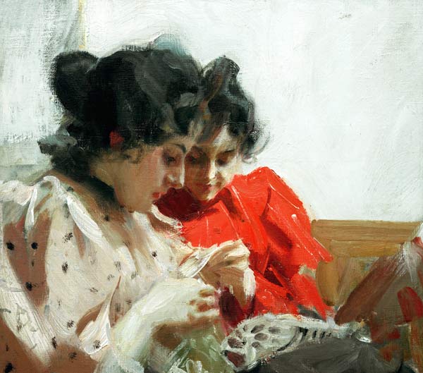 Anders Zorn / Lacy Seam / Painting, 1894 von Anders Leonard Zorn