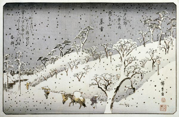 Evening Snow At Asuka Hill von Ando oder Utagawa Hiroshige