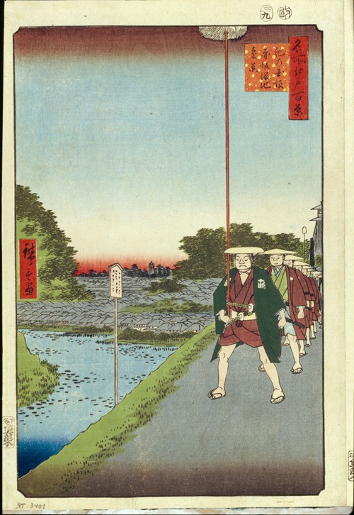Blick auf Akasaka und Tameike vom Kinokunizaka (Einhundert Ansichten von Edo) von Ando oder Utagawa Hiroshige