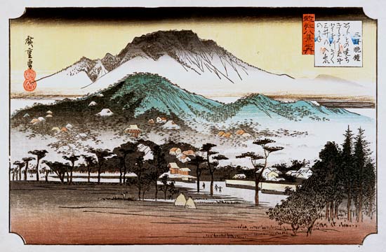 Evening Bell At Mii Temple von Ando oder Utagawa Hiroshige