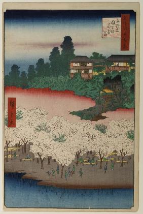 Der Blütenpavillion auf dem Dango-Hang in Sendagi (Einhundert Ansichten von Edo)