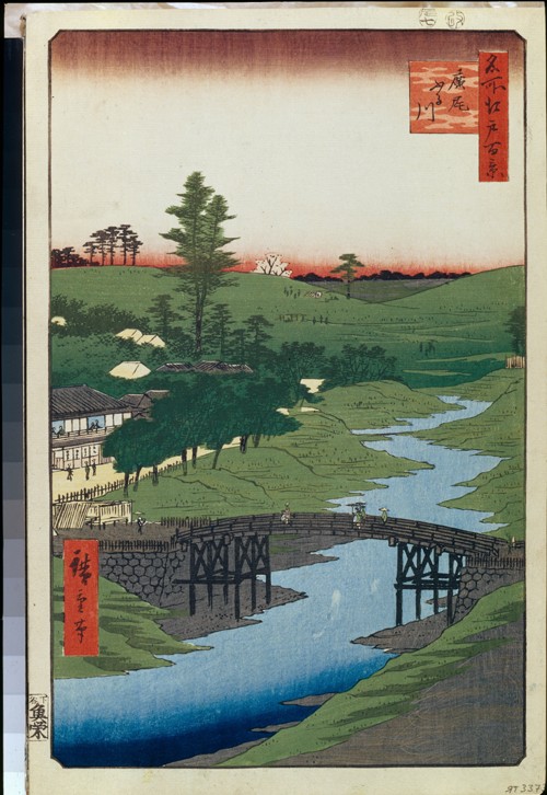 Der Fluss Furukawa in der Gegend Hiroo (Einhundert Ansichten von Edo) von Ando oder Utagawa Hiroshige
