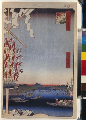 Sumidagawa, Abzweigung von Asakusa- und Miyatogawa (Einhundert Ansichten von Edo)