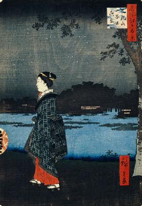 Abend am Matsuchiyama und San'ya-Kanal (Einhundert Ansichten von Edo)
