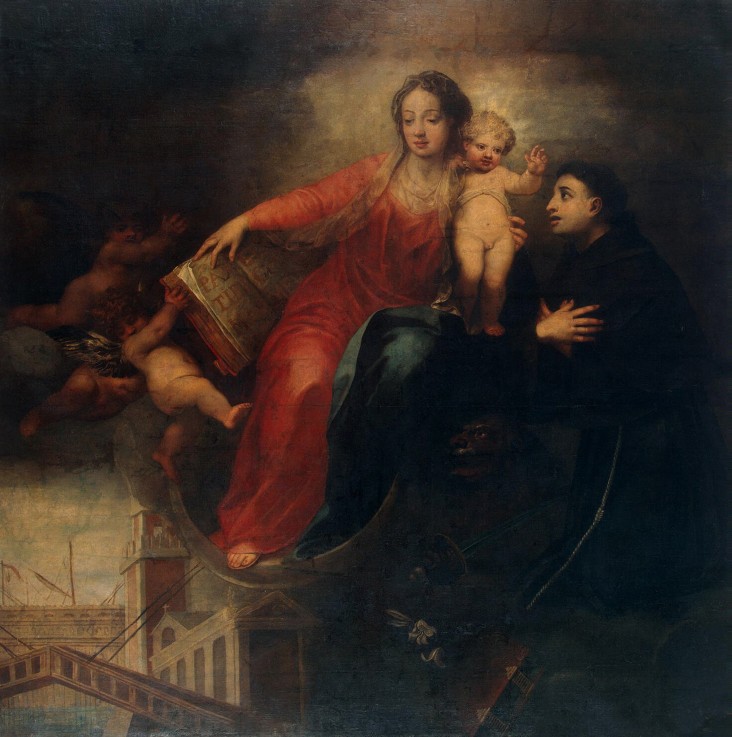 Madonna und Kind mit dem heiligen Antonius von Padua von Andrea Celesti