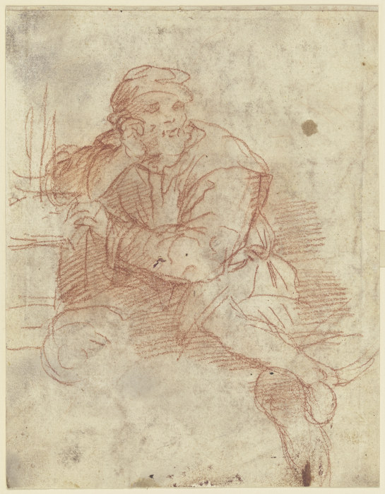 Sitzender Mann mit aufgestütztem Arme von Andrea del Sarto