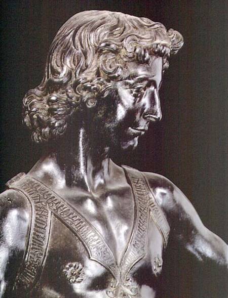 David, detail of the head von Andrea del Verrocchio