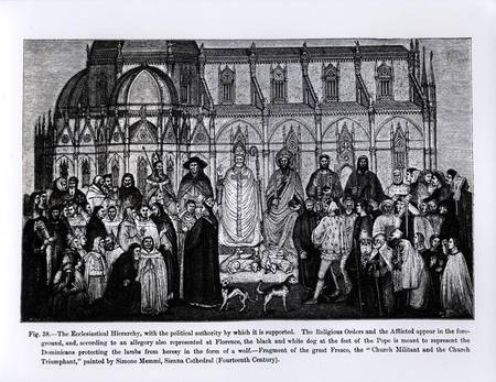 The Ecclesiastical Hierarchy, from, 'Science and Literature in the Middle Ages and Renaissance', wri von Andrea  di Bonaiuto