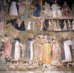 St. Dominic Sending Forth the Hounds of the Lord, with St. Peter Martyr and St. Thomas Aquinas c.1369
