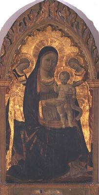 Madonna and Child with Two Angels (tempera on panel) von Andrea  di Giusto Manzini