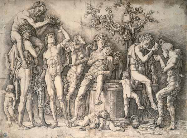 Bacchanal mit dem Weinfaß von Andrea Mantegna