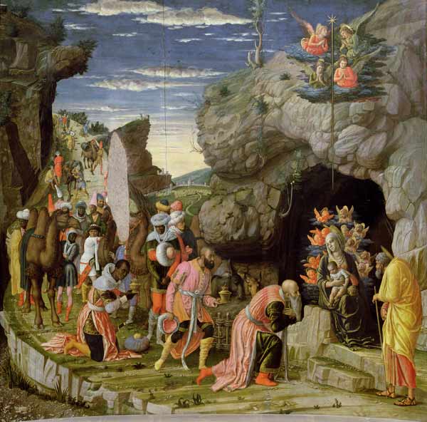 Adoration of the Magi, central panel from the Altarpiece von Andrea Mantegna