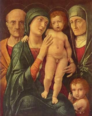 Hl. Familie mit der Hl. Elisabeth und dem Johannesknaben von Andrea Mantegna