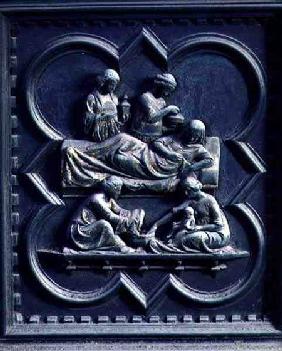 The Birth of St John the Baptist, fourth panel of the South Doors of the Baptistery of San Giovanni 1336