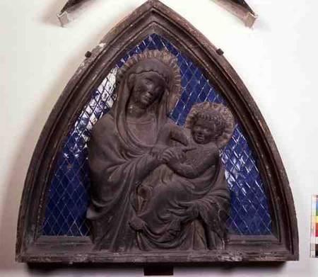 Virgin and Child, detail, relief tile from the Campanile von Andrea Pisano
