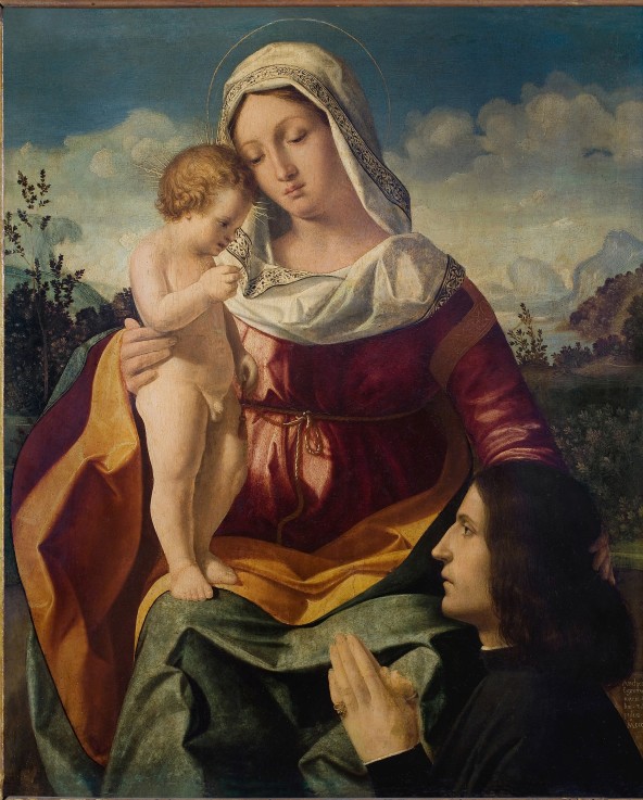 Maria mit dem Kinde und einem Stifter von Andrea Previtali
