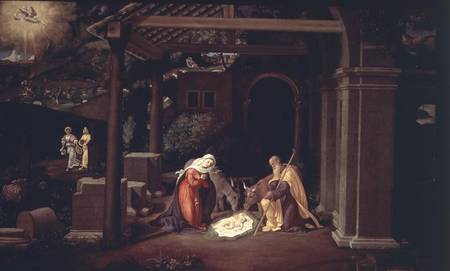 The Nativity and the Annunciation to the Shepherds von Andrea Previtali