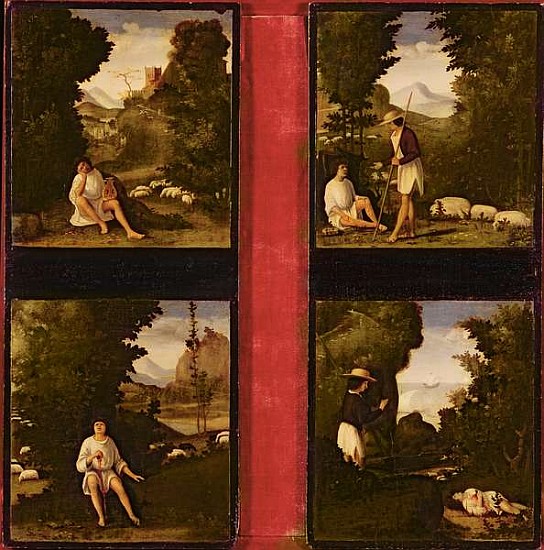 Scenes from Tebaldeo''s Eclogues, c.1505 von Andrea Previtali