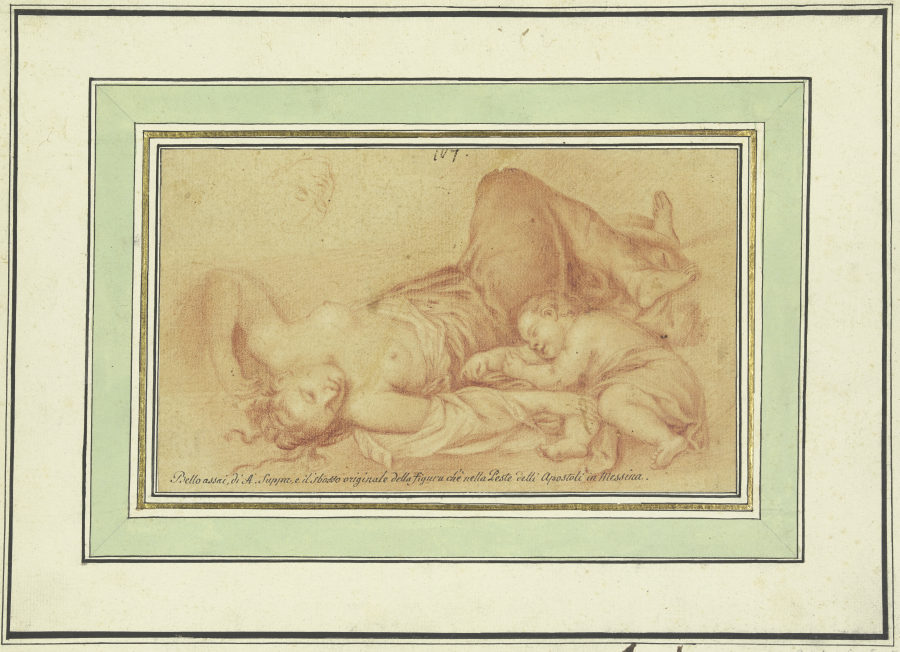 Sterbende Frau mit einem Kind von Andrea Suppa