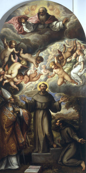 A.Vicentino, Franz v.Assisi u. Heilige von Andrea Vicentino