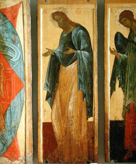 St. John the Forerunner, from the Deisis tier of the Dormition Cathedral in Vladimir von Andrej Rublev