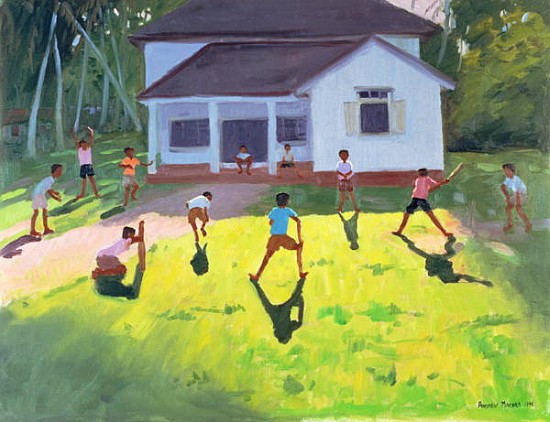 Cricket, Sri Lanka, 1998 (oil on canvas)  von Andrew  Macara