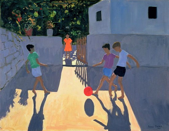 Footballers, Kos, 1993 (oil on canvas)  von Andrew  Macara