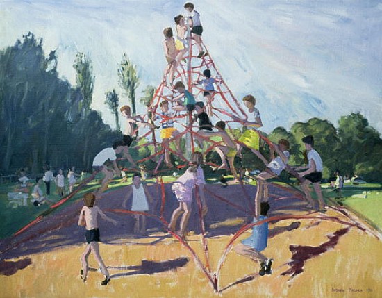 Playground, Derby, 1990 (oil on canvas)  von Andrew  Macara