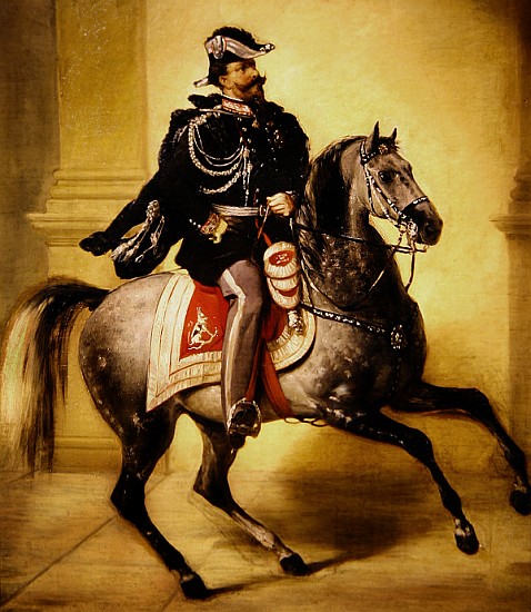 Equestrian Portrait of Victor Emmanuel II of Italy von Angelo Inganni